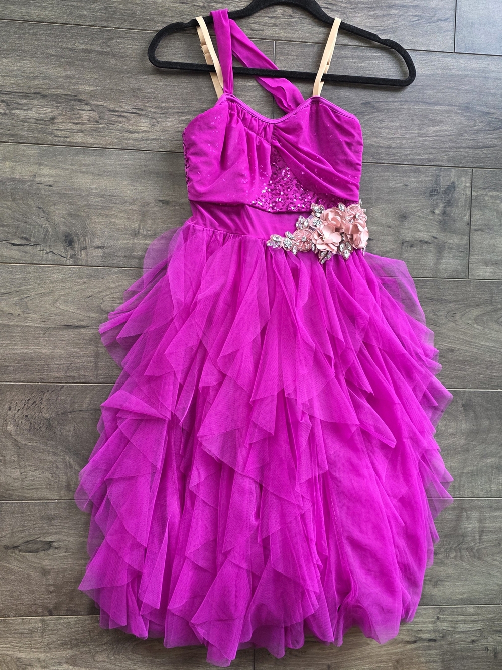 Ballet Costume - Bright Fuchsia Ruffled Tulle (SA)